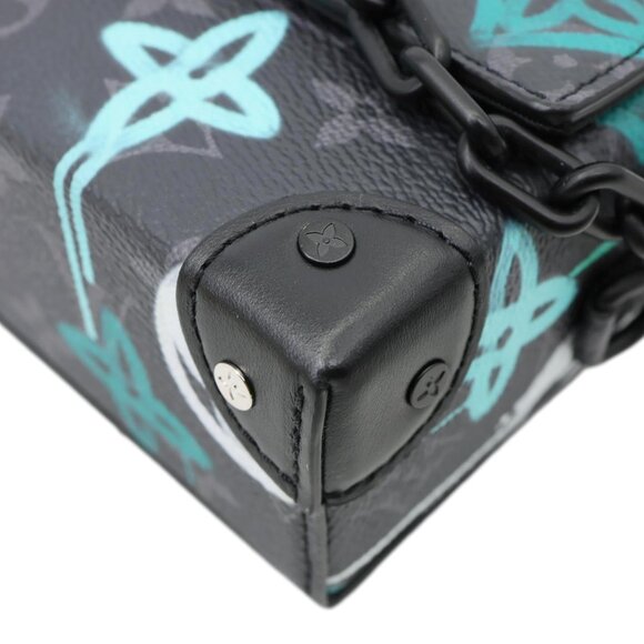 Louis Vuitton  Graffiti LV Steamer Monogram Eclipse Canvas Crossbody Bag Grey - Picture 9 of 13